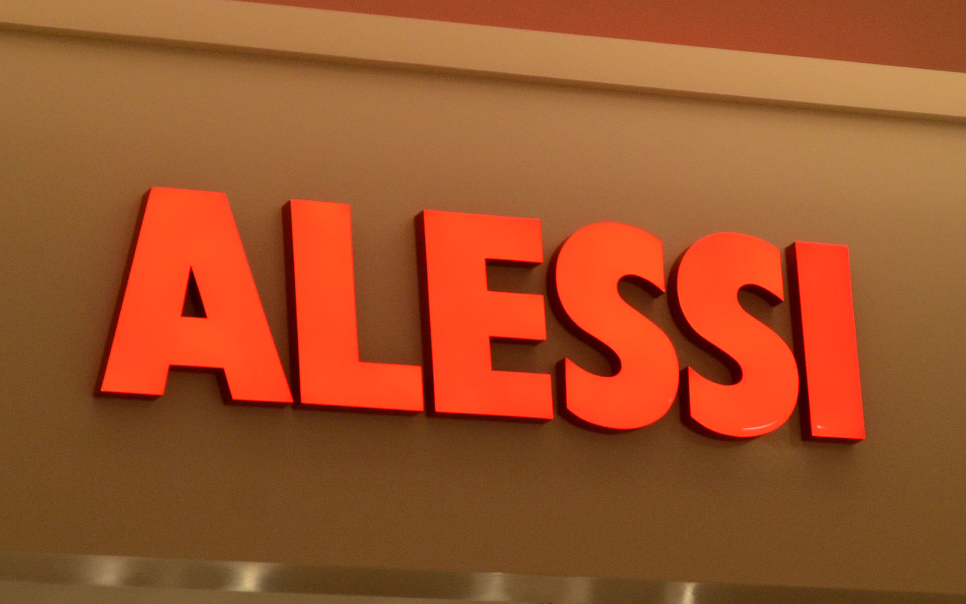 Trimless Face-lit Metal Channel Letters for Alessi