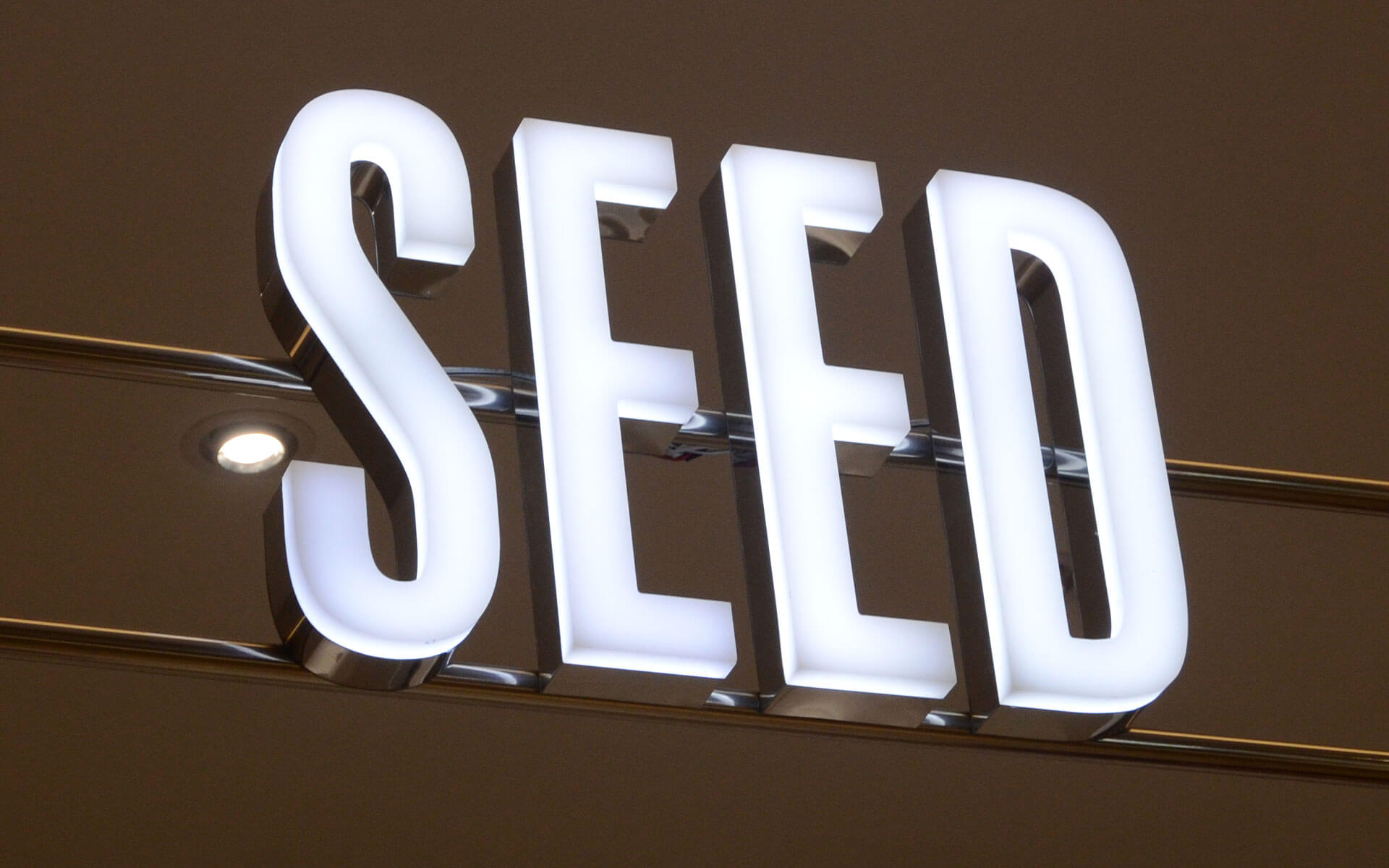 Trimless Face-lit Metal Channel Letters for Seed